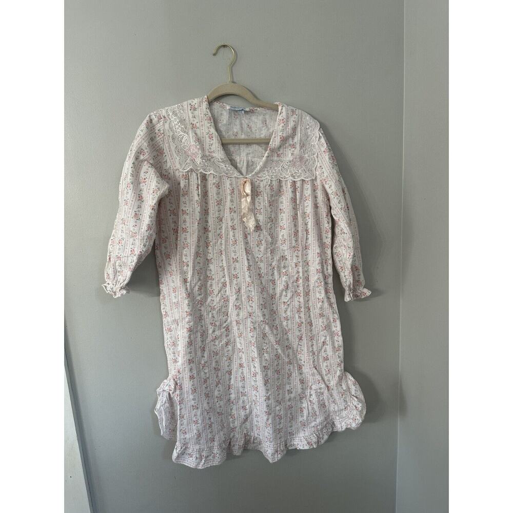 Vintage Stardust Women’s Night Gown Pink Floral Sz S Cottage Core